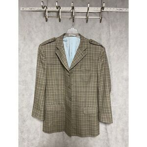 Men Blazer 40L Beige 4B Flannel Hybrid Surgeon Cuffs Military Style Bespoke Luxe